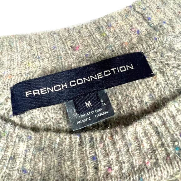 French Connection Sweater Wool Mohair Grey Crew Neck Long Sleeve‎ Women's Medium - Picture 5 of 11